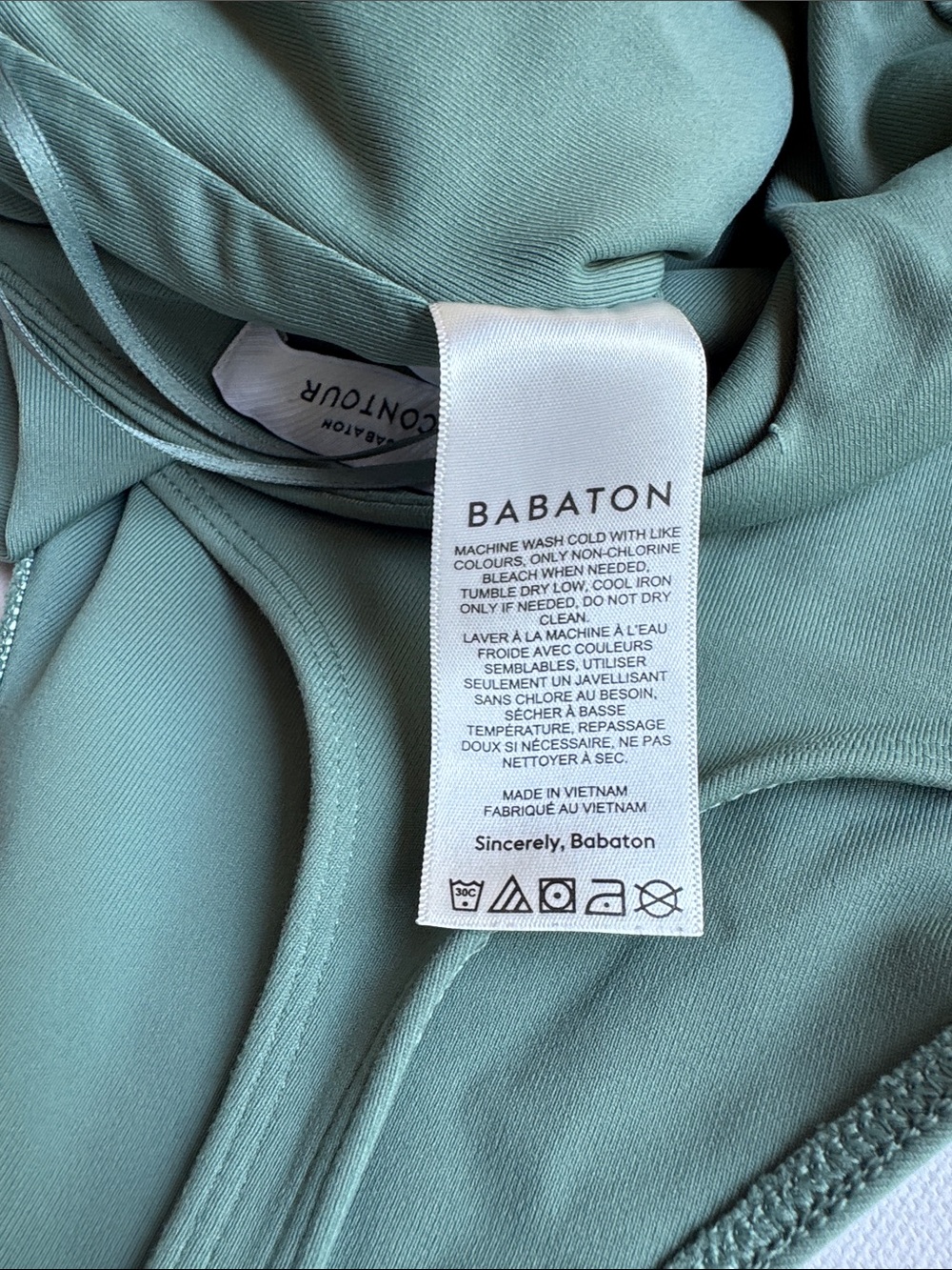 Babaton‎ Contour Sage Green Square Neck Long Sleeve Bodysuit, Size 2XS - Picture 7 of 7